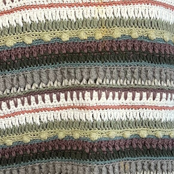 Curio Hand Knit Women's Sweater, Neutral Stripe, Size L, Cotton/Ramie Blend - Picture 3 of 8